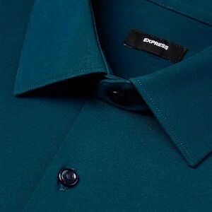 Extra Slim Solid Stretch 1MX Dress Shirt dark teal